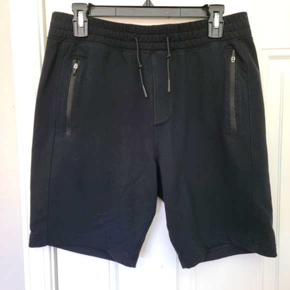Abercrombie And Fitch Mens Black Jersey Knit Shorts Elastic Waist Drawstring S - Picture 1 of 9